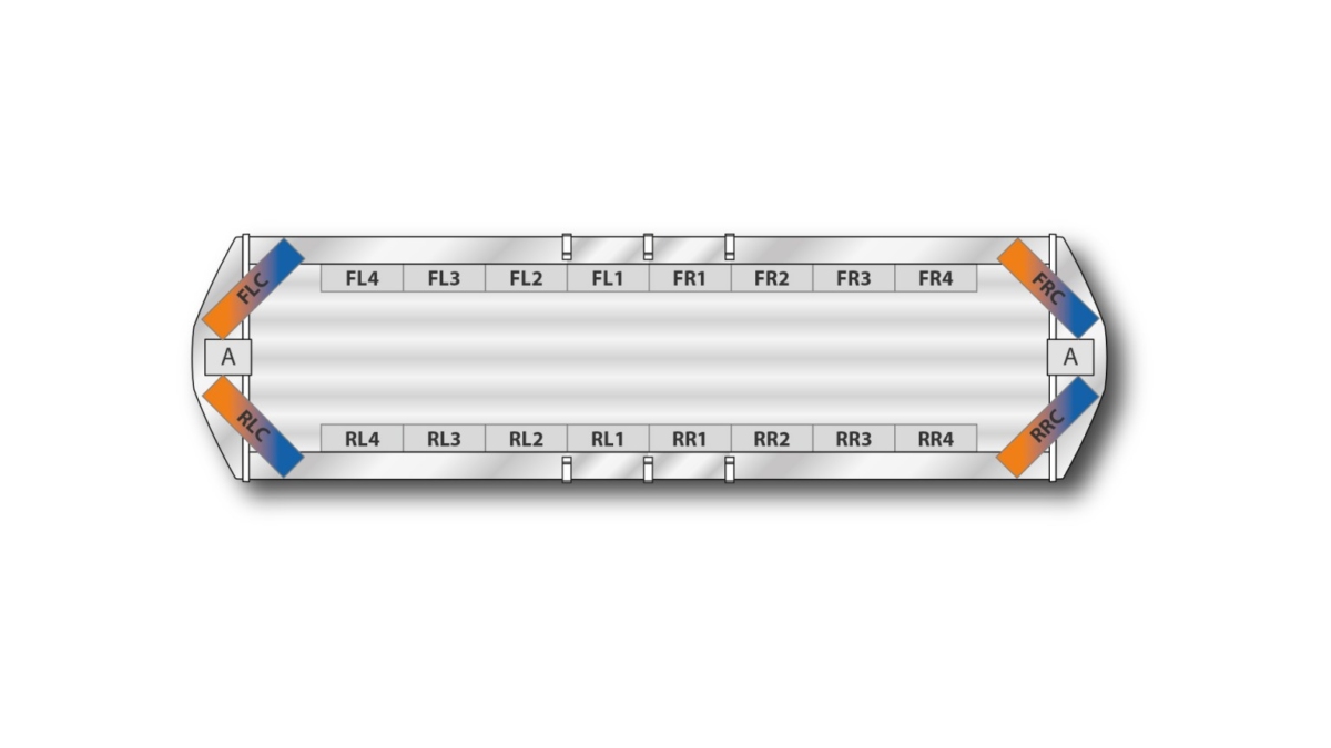 Torrent DC 1252mm (49.5") - Blue/Amber (Long Lens/24VDC)