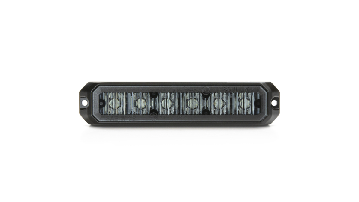 MS6 Warning Lighthead (Hood/Horizontal) - Amber - Tinted