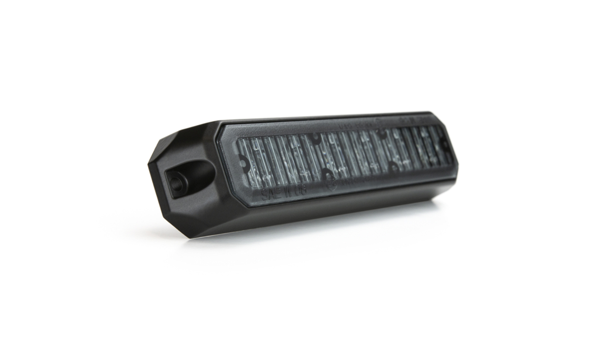 MS6 Warning Lighthead (Hood/Horizontal) - Amber - Tinted