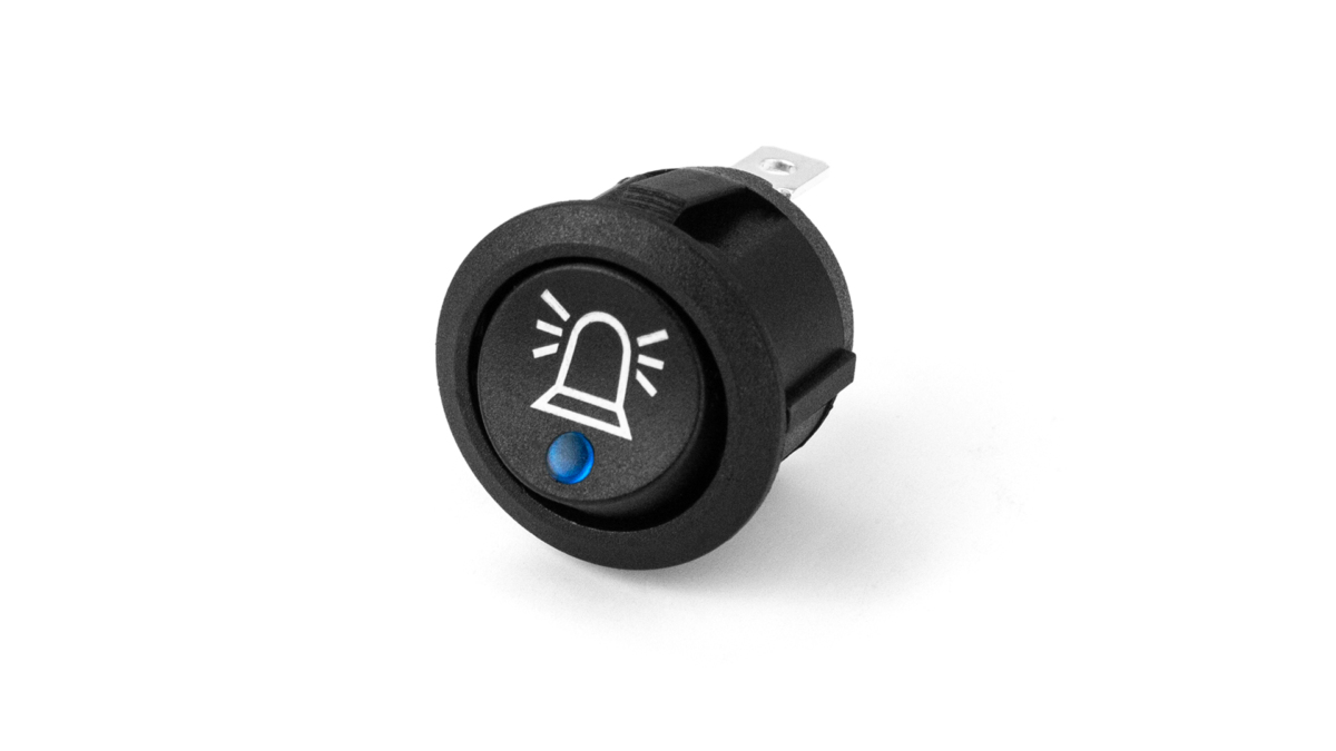 Rocker Switch - Blue LED Warning Light Symbol