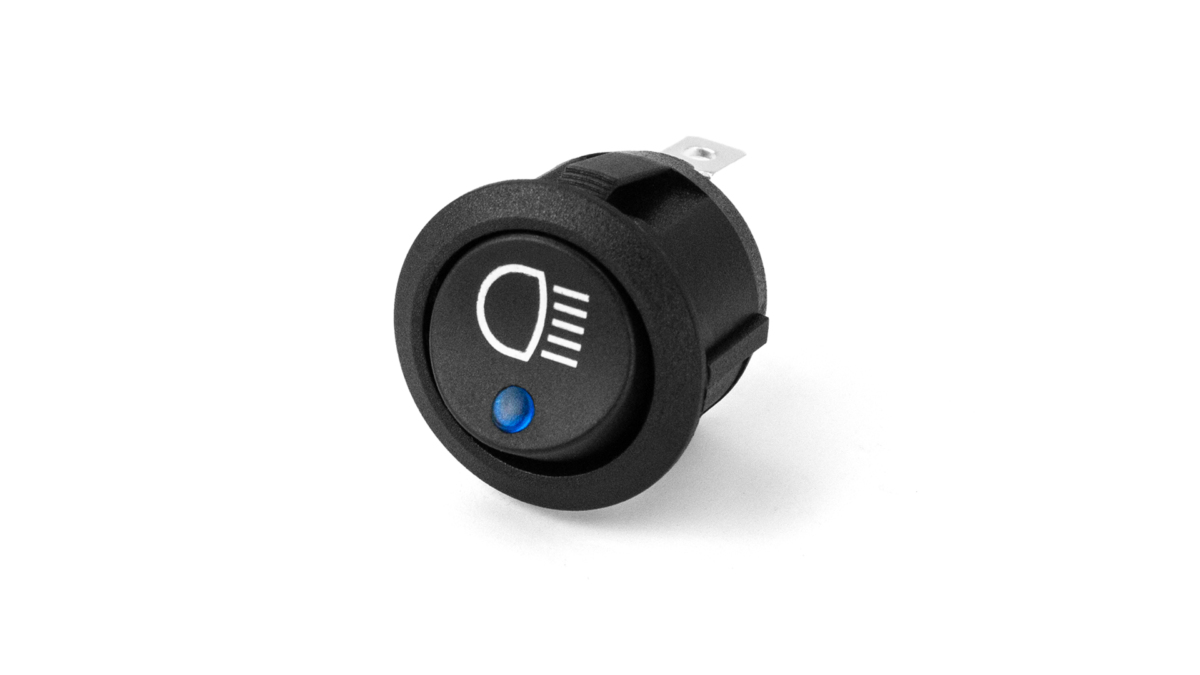 Rocker Switch - Blue LED Head Light Symbol