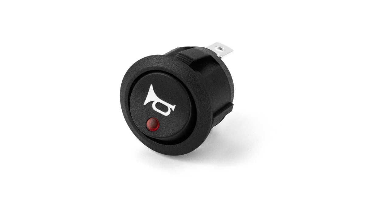 Rocker Switch - Red LED Horn Symbol