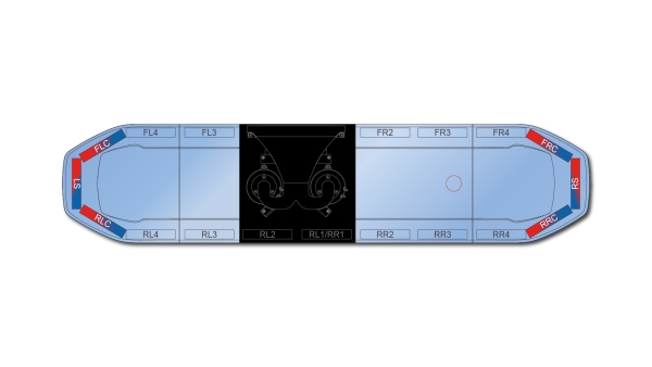 Raiden HE Dual Colour Speaker Lightbar 1371mm (54") - RBB